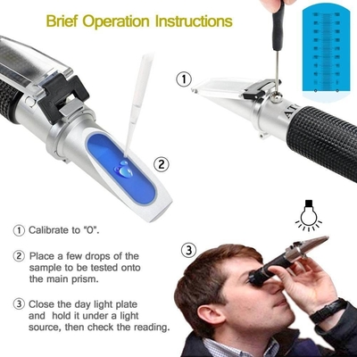 0-40% Brix-Alkohol 0-25% Weinzucker-Refraktometer OEM/ODM Dual Scale Portable mit ATC