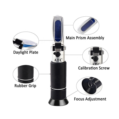 0-40% Brix-Alkohol 0-25% Weinzucker-Refraktometer OEM/ODM Dual Scale Portable mit ATC