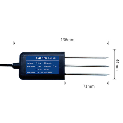 Intelligente Landwirtschaft 3 in1 NPK Boden 3 Pin Sensor mit RS485 Modbus Ausgang und Leistung
