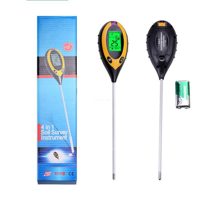 LCD-Display Digital 4 in 1 Boden-PH-Meter mit Temperatur-Feuchtigkeit-Sonnenlicht-Tester