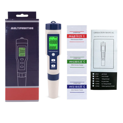 Mehrparameter pH-Meter 5 in 1 TDS/EC/Salzgehalt/TEMP-Tester mit austauschbarer Elektrode