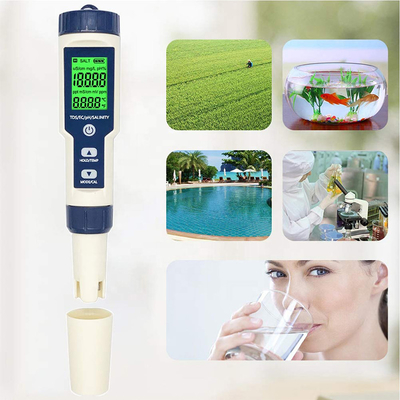 Mehrparameter pH-Meter 5 in 1 TDS/EC/Salzgehalt/TEMP-Tester mit austauschbarer Elektrode