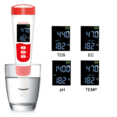 Profi-Digital-Wassermonitor-Stift-Tester mit TDS/EC/PH/Temperaturmessung