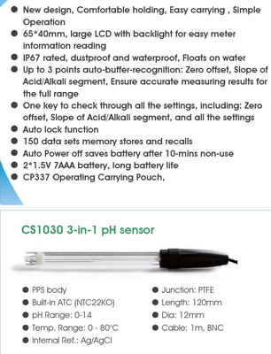 Kundenspezifischer Support Handheld Portable pH/ORP Meter mit austauschbarer Elektrode