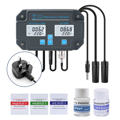 WLAN-Wassertester PH-3988 6 in 1 Salz S.G.Temp PH EC TDS Meter für Aquarien