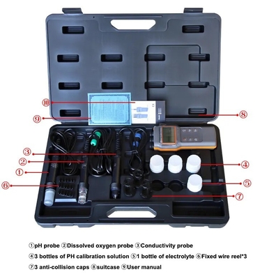 Combo 5 in 1 PH/COND./D.O/TEMP Wasserzähler für Aquaponic AZ86031 Tragbare Fischbecken IP67