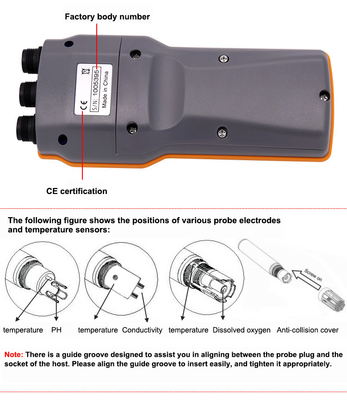 Combo 5 in 1 PH/COND./D.O/TEMP Wasserzähler für Aquaponic AZ86031 Tragbare Fischbecken IP67