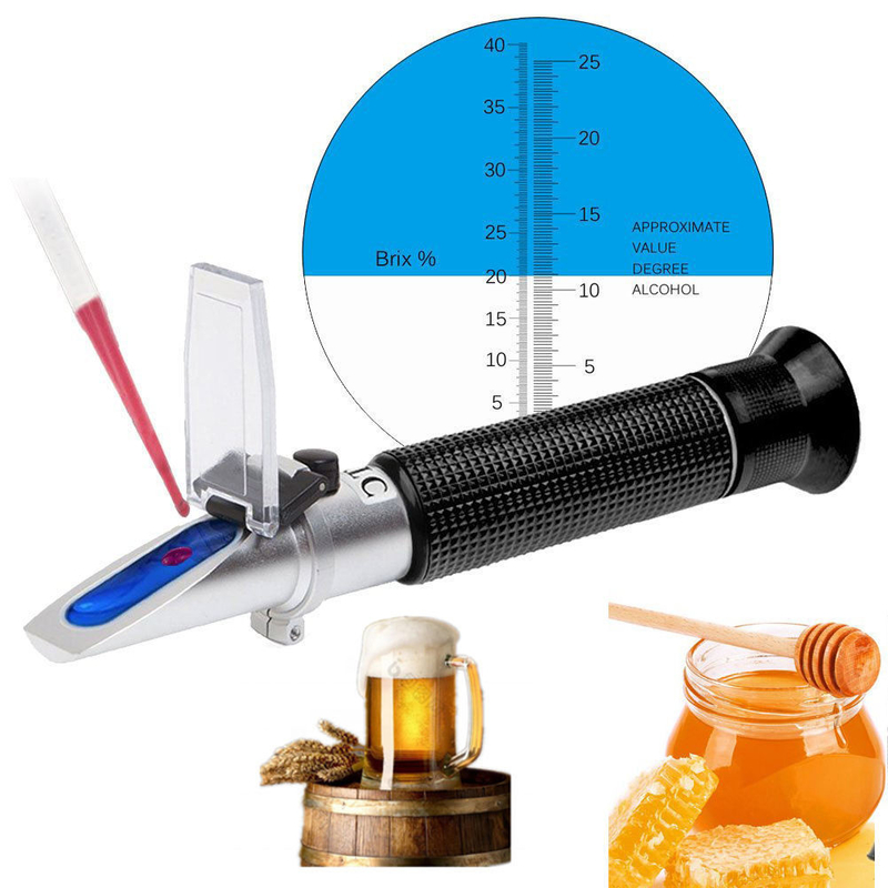 0-40% Brix-Alkohol 0-25% Weinzucker-Refraktometer OEM/ODM Dual Scale Portable mit ATC