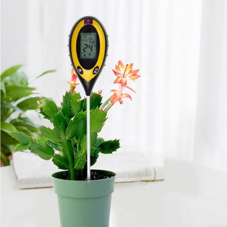 Bodenlichtprüfbereich 0-2000 pH-Meter Feuchtigkeitsmessgerät für Topfpflanzen Gärten 4 in 1