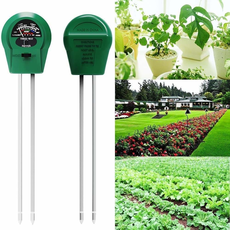 Edelstahlröhrchenprobe 3 in 1 Feuchtigkeits/Licht/Ph-Tester für Pflanzen/Rasen/Bauernhof/Garten