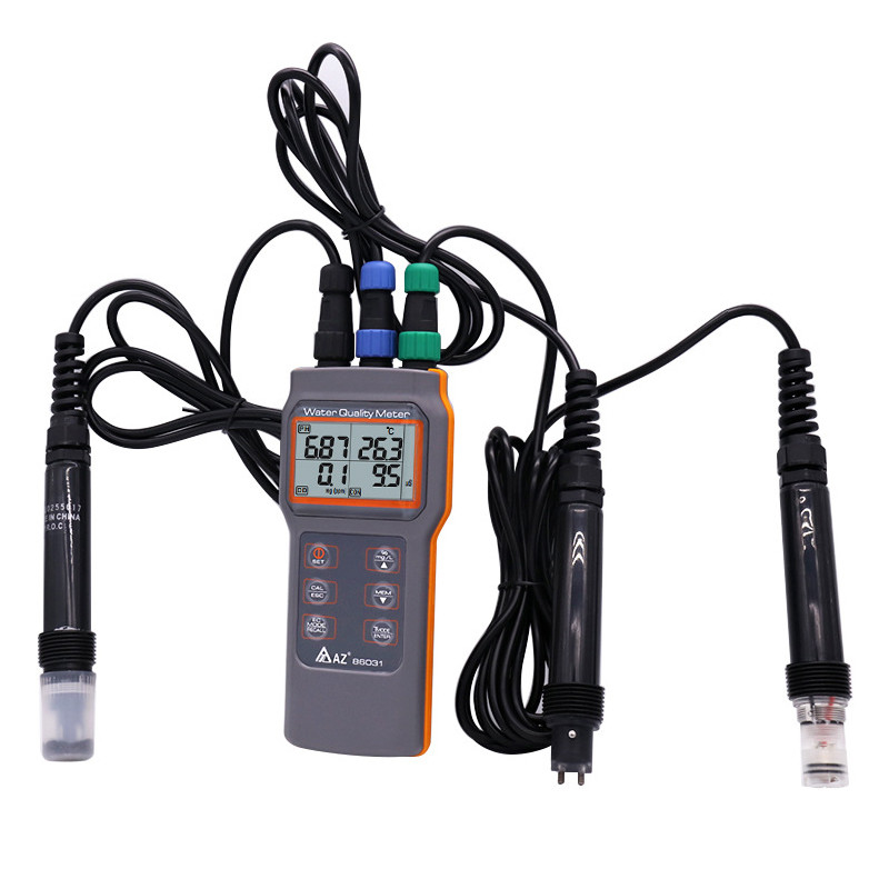 Combo 5 in 1 PH/COND./D.O/TEMP Wasserzähler für Aquaponic AZ86031 Tragbare Fischbecken IP67